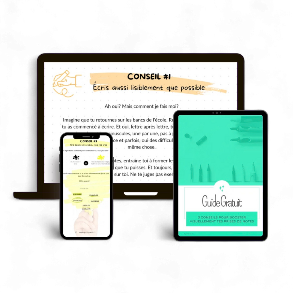Guide "3 conseils pour booster visuellement tes prises de notes" 🎁